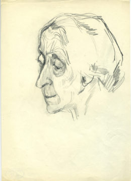 Portrait einer alten Dame nach links