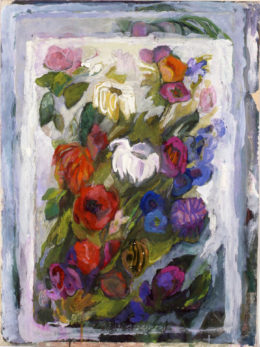 Komposition mit bunten Blumen