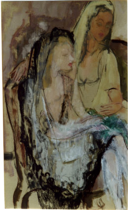 Zwei Frauen mit Mantilla