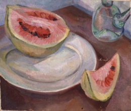Wassermelone auf weißem Teller