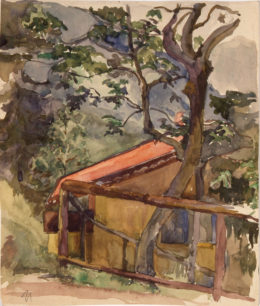 Hütte im Bergwald