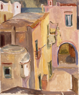 Ein Haus mit Torbogen in Positano