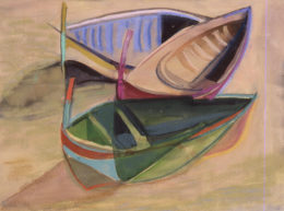 Komposition mit Fischerbooten