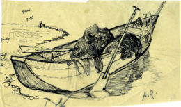 Ruderboot mit Netzen