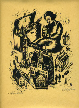 Plakat zum Preisauschreiben der Schmid`schen Buchhandlung 1924  (Probedruck)