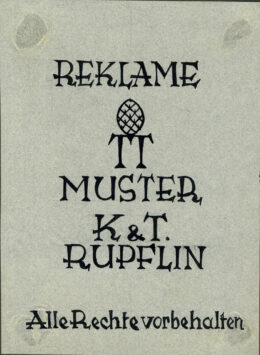 Titelblatt für Werbemappe von K.&T. Rupflin