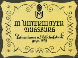 Etikett für Firma M. Untermayer