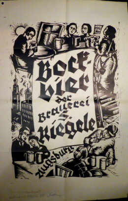 Plakat für Bockbier der Brauerei Riegele